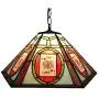 CraftThink Pendant Lighting LED Chandelier Light Antique Tiffany Art 18''W Geometric Shade Stained Glass with Poker Pattern 2 Lights Hanging Light for Dining Living Cafe Room Restaurant - TYP A