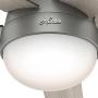 HUNTER 59270 Anslee Indoor Low Profile Ceiling Fan with LED Light and Pull Chain Control, 46'', Matte Silver