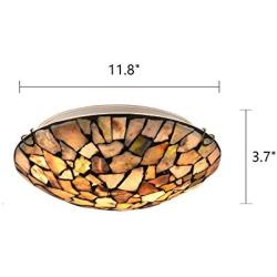 Artzone 12'' Flush_Mount_Light, Natual-Stone-Ceiling-Lights, 2-Light Mosaic Ceiling Light, Ceiling Mount Light, Kitchen Light Fixture