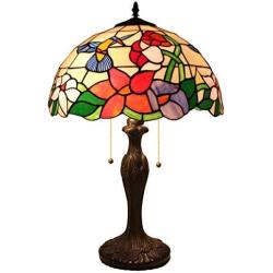 Tiffany Style Table Desk Bedside Lamp W16H24 Inch Hummingbird Stained Glass Shade Reading Light S101 WERFACTORY Lamps Parent Lover Friend Kid Living Room Bedroom Study Office Bar Antique Craft Gifts