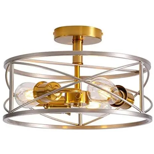 Vintage Semi Flush Mount Ceiling Light,3 Lights E26 Industrial Metal Cage Ceiling Light Fixture Pendant Lights Farmhouse Close to Ceiling Lamp for Kitchen Living Room Dining Room Bedroom Hallway Vintage Semi Flush Mount Ceiling Light,3 Lights E26 Industrial Metal Cage Ceiling Light Fixture Pendant Lights Farmhouse Close to Ceiling Lamp for Kitchen Living Room Dining Room Bedroom Hallway