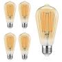 LANGREE Vintage Edison Light Bulbs, 6W, Equivalent 60W, E26 Medium Base, Non Dimmable, High CRI 95+ Eye Protection Led Bulb, 2300k Amber Warm Glow, Decorative Hanging Light Bulb, Pack of 5