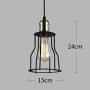 Industrial Pendant 1-Lights Pendant Lighting, Farmhouse Rustic Style Hanging Light with Matte Black Cage, Vintage Kitchen Island Pendant Light Fixture for Dining Room Bedroom Hallway Bar (1 Pack)