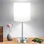 Touch Control Table Lamp, 3-Way Dimmable Lamp with 2 Fast Charging USB Ports & Power Outlet, Bedside Lamp, Nightstand Lamp, USB Lamp for Bedroom, Living Room, Office, Daylight White Bulb Included