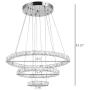 HOMCOM Modern Crystal Led Chandelier Multi-Angle with Remote Control Dimmable Light, Living Room Decor