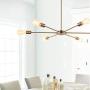 CLAIRDAI Sputnik Chandeliers 6 Lights Pendant Lighting Modern Chandelier Gold Industrial Vintage Ceiling Light Fixtures for Kitchen Dining Room Living Room