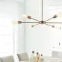 CLAIRDAI Sputnik Chandeliers 6 Lights Pendant Lighting Modern Chandelier Gold Industrial Vintage Ceiling Light Fixtures for Kitchen Dining Room Living Room