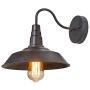 LNC Wall Sconce,Farmhouse Barn Gooseneck Light fixtures Antique Brass and Rust Matte Finish for Bedroom Bathroom A0224105