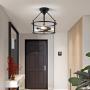Maxax Semi Flush Mount Ceiling Light Lighting, 3 Lights Close to Ceiling Light Fixtures Pendant Lighting with Clear Glass Shade for Dining Room, Living Room (Antique Black)