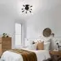 Semi Flush Mount Ceiling Light with 8 Light, Modern Black Sputnik Chandelier with E26 Base, Industrial Vintage Ceiling Lamp Fixture for Bedroom Kitchen Entryway Hallway