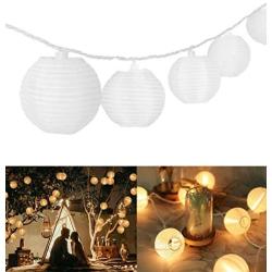 Mini Lantern Lights String Outdoor, TIGOMOOV 3 Inch Globe Lantern String Lights for Bedroom -20CT Connectable White Lantern Lights for Wedding Decorations, Patio,Porch,Window Decor