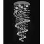 Elegant Spiral Crystal Chandelier Lighting, A1A9 Clear K9 Crystal Raindrop LED Ceiling Lights Chrome Flush Mount Pendant Light Fixture for Livingroom Dining Room Hallway Stairway Foyer (D16 H31)