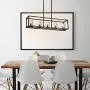 XILICON Contemporary Chandeliers Modern Dining Room Lighting Fixture Hanging Black 5 Light Kitchen Island Cage Pendant Lighting Farmhouse Flush Mount Ceiling Light with Glass Shade XILICON Contemporary Chandeliers Modern Dining Room Lighting Fixture Hanging Black 5 Light Kitchen Island Cage Pendant Lighting Farmhouse Flush Mount Ceiling Light with Glass Shade