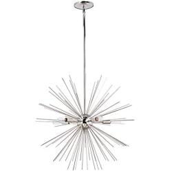 MOTINI Polished Nickel Sputnik Chandeliers 5-Light Pendant Lighting Contemporary Chandelier for Dining Room Lighting Fixture, UL Listed