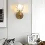 APBEAMLighting Crystal Ball Sconces Lighting Antique Brass Bedside Wall Lighting Flush Mount for Bedroom Hallway Living Room