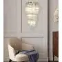 LITFAD Clear Crystal Wall Sconce 5 Lights Contemporary Wall Light Fixture Modern Wall Mount Light Fixture in Gold LED Wall Lamps Sconce Night Light for Living Room Hallway Bedside Hotel