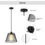 Vintage Black Pendant Light Fixture Industrial Pendant Lighting Adjustable Hanging Lights E26 Base for Bedroom Living Dinning Room Kitchen Sink