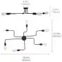 PUMING 6 Lights Ceiling Light Fixture,Semi-Flush Mount Black Metal Sputnik Chandelier for Home Bar Hotel Restaurant