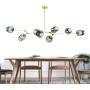 Modern Molecular Chandelier, E26 Nordic Bubble Ball Rotating Ceiling Light with Glass Lampshade, Pendant Lighting Rod Fixtures for Living Dining Room Bedroom Bar (Gold, 8 Lights)