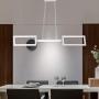 Helych LED Chandeliers Modern Pendant Light 350° Adjustable Chandelier 3 Squares Not Dimmable Contemporary Kitchen Island Pendant Light Fixture for Living Room Office Dining Room Foyer, Brushed Nickel