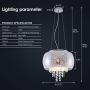 Crystal Modern Pendant Light Grey Bubble Glass Shade Chandeliers Drum with Hanging Crystals for Hallway, Bedroom, Living Room, Kitchen, Dining Room,UL Listed, HUOYAN-LIGHTING Crystal Modern Pendant Light Grey Bubble Glass Shade Chandeliers Drum with Hanging Crystals for Hallway, Bedroom, Living Room, Kitchen, Dining Room,UL Listed, HUOYAN-LIGHTING