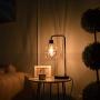 COTULIN Set of 2 Rose Gold Modern Industrial Table Lamp,Desk Lamp with Black Base for Living Room Bedroom Office,Delicate Design Bedside Lamp with Geometric Cage Shade