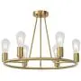 BONLICHT Modern Wagon Wheel Chandelier Lighting 6 Light Brushed Brass Chandeliers Gold Mid Century Ceiling Light Fixture for Kitchen Island Farmhouse Dining Room Bedroom Foyer Hallway