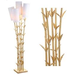 JONATHAN Y JYL2021A Bamboo 5-Light Brass 65.5'' LED Floor Lamp Contemporary,Transitional for Bedrooms, Living Room, Office, Reading, Gold/White