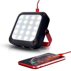 Portable LED Work Flood Camping Light 1000LM 5200mAh Emergency Hurricane Power Bank Magnetic Hanging Reading Lamp for Outdoor Climbing Adventure Hiking Fishing Car Repair Job Site Lighting 11 Modes