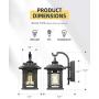 Eapudun Outdoor Wall Mount Light | Modern Exterior Porch Lantern Light Fixture, Matte Black Die-cast Aluminum Finish with Clear Glass, WLA1300-MBK