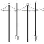 Brillihood Outside String Light Poles, 9ft Sturdy 4-Prong Fork Pole Stand for Hanging String Lights + Used for Patio, Backyard, Courtyard Garden, Christmas, Café Wedding Light Décor, 2-Pack