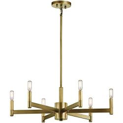 Kichler 43859NBR Erzo Chandelier, 6 Light Incandescent 360 Total Watts, Natural Brass