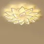 TFCFL 18 Heads LED Ceiling Light, Modern Dimmable Acrylic Chandelier Lamp Lotus Shape Pendant Light Fixture for Living Room Dining Bedroom (White)