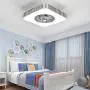 Ceiling Fan with Lights APP Bluetooth Fan Light Led Bedroom Light Ceiling Fan Light 110v Fan Light Living Room Light Modern LED Remote Control Dimmable Flush Mount Enclosed Fandelier Lamp (Square)