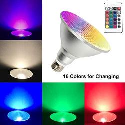 PAR38 LED Light Bulb,30W RGB+Warm White LED Flood Light Indoor/Outdoor,Dimmable Color Changing Spotlight with Remote Control, Waterproof Lawn Lamp for Home Courtyard Christmas Party Decoration