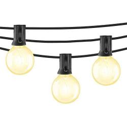 Mr Beams 5W G40 Globe Bulb Incandescent Weatherproof Indoor/Outdoor String Lights, 50 feet, Black