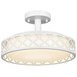 VICNIE 14inch Semi Flush Mount, Dimmable LED Ceiling Lighting Fixtures, 20W 1400 Lumens 3000K Warm White, White Finish, ETL Listed for Kitchen, Hallway, Bedroom, Laundry