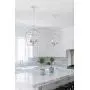 MOTINI 4-Light Silver Lantern Pendant Light Polished Nickel Finish Hanging Light Fixture Geometric Chandelier with Adjustable Chain Metal Cage Pendant Lighting for Kitchen Island Dining Room Foyer