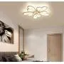 LITFAD 5 Heads Heart Shape Semi Flush Light LED Ceiling Light Fixture Chandelier 110-120V 65W Modern Acrylic Ceiling Lamp with White Metal Canopy for Living Room Bedroom Restaurant - Warm Light