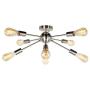 JHLBYL Sputnik Chandelier 8-Light Silver Modern Chandelier Fixture Classic Mid Century Semi Flush Mount Ceiling Light for Bedroom Living Room Dining Room Foyers