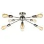 JHLBYL Sputnik Chandelier 8-Light Silver Modern Chandelier Fixture Classic Mid Century Semi Flush Mount Ceiling Light for Bedroom Living Room Dining Room Foyers