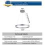 ROYAL PEARL Modern Foyer Pendant Light Dimmable 6460lm 76W LED Chandelier Adjustable Hanging Pendant Lighting for Living Dining Room Bedroom, 6000K, Silver