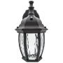 Maxxima LED Outdoor Wall Light, Black w/Clear Water Glass, Photocell Sensor, 580 Lumens, 3000K Warm White, Dusk to Dawn Light Sensor