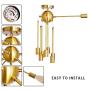 PUMING Sputnik Chandeliers 8 Lights Modern Pendant Lighting for Living Room Bedroom Kitchen Bathroom Foyer Entryway, Gold
