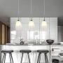 TODOLUZ Mini Single Pendant Light Fixture with Half White Artistic Glass Lampshade Brushed Nickel Finished Hanging Ceiling Pendant Lighting for Kitchen Island Cafe Living Room