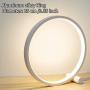 Modern Design 8W Led Table Reading Lamp Desk Light USB Cord, Aluminum Metal Circle Bedside Lamp Eye Caring Kids Study Light for Bedroom Nightstand Living Room White