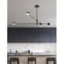 TopJiä Industrial Sputnik Chandelier,Modern Vintage Iron Metal Pendant Lighting Acrylic Light Shade Bedroom Living Room Dining Room Office Ceiling Decorative Light Fixture Black 4light-Warm Light