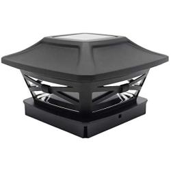 Davinci Renaissance Solar Post Cap Lights - Outdoor Lighting for 4x4 Wooden and Vinyl Posts - Bright Warm White LEDs - Slate Black (1 Pack)