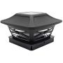 Davinci Renaissance Solar Post Cap Lights - Outdoor Lighting for 4x4 Wooden and Vinyl Posts - Bright Warm White LEDs - Slate Black (1 Pack)