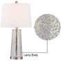 Maxax Table Lamps Set of 2 with White Fabric Shade, Bedside Nightstand Desk Lamps 3-Way Dimmable Decorative for Living Room Bedroom Dining Room Kitchen, Nickel Finish